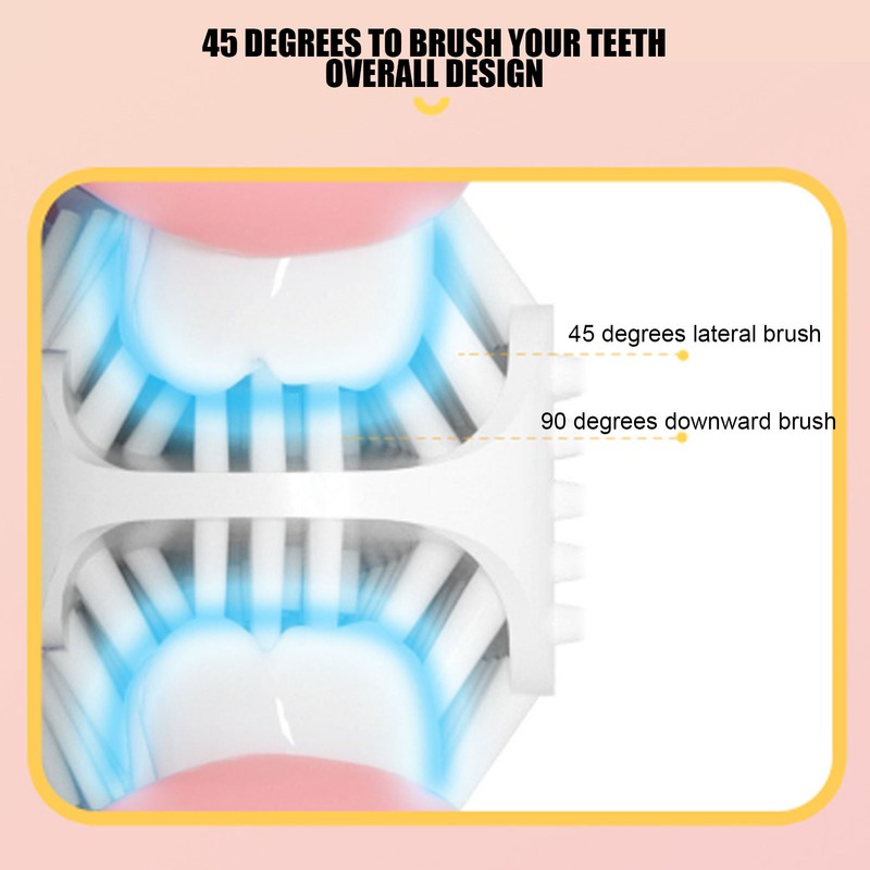 U Shaped Automatic Toothbrush Cartoon Ultrasonic Toothbrush Oral Cleaning Brush