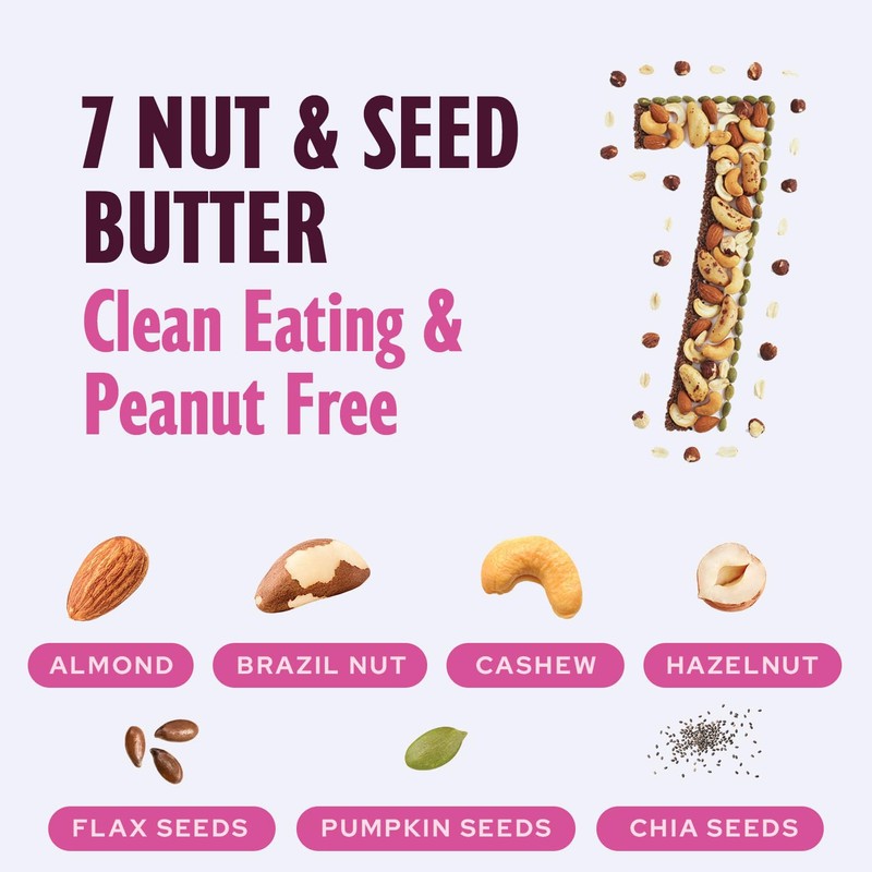 NuttZo Natural Power Fuel 7 Nuts and Seeds Butter, Crunchy,