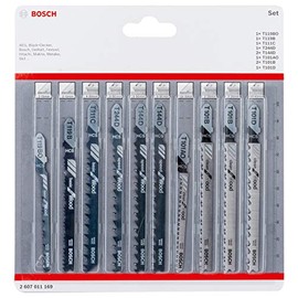 Bosch Professional 10-Piece Jigsaw Blades Set (for Wood, Accessories for Jigsaws with T-Shank)