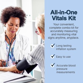 Lumiscope Professional Blood Pressure Kit - Stethoscope, Manual BP Cuff & Sphygmomanometer - Burgundy