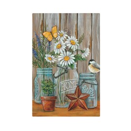 Rustic Dasiy Flower Farmhouse Floral Vintage Light Switch Cover No Device Wall Plate Decorative 1 Gang Blank Switchplate Electrical Faceplate for Bathroom Bedroom Home Decor