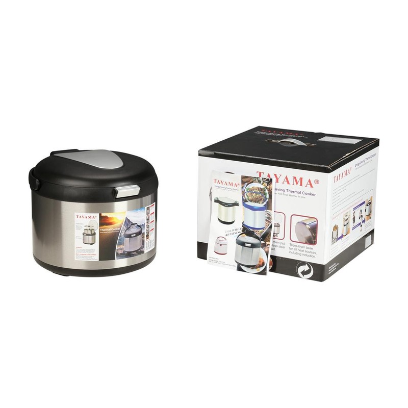 Tayama TXM-50CF Energy-Saving Thermal Cooker, 5 L, Black