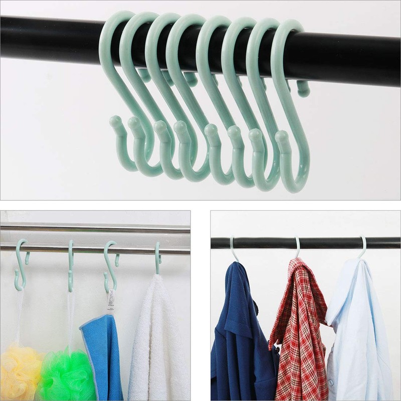 sourcing map 8 Pack S Shaped Hooks Plastic Hanger for