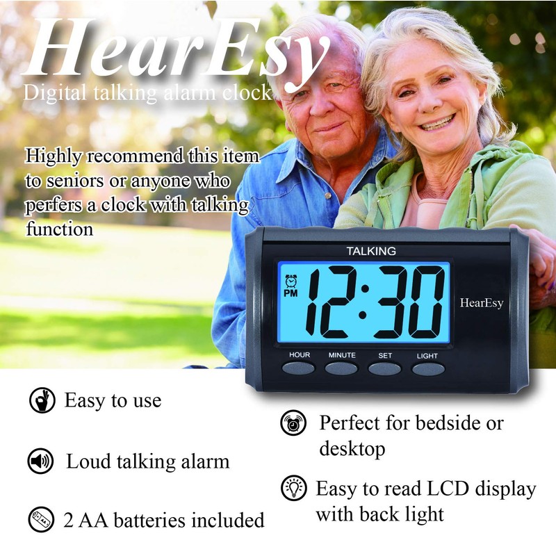 HearEsy Talking alarm clock for Visually Impaired - Large Numbers