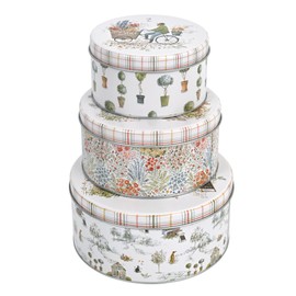 Quorvynne Decorative Metal Storage Tin Boxes with Lids for Home Decor Memory Boxes for Keepsakes and Photos,Gift Set for Presents Nesting Floral Photo Storage Containers (Doesn't Seal)