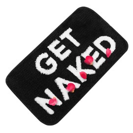 Get Naked Bath Mat Cute Bathroom Rugs Fast Absorbent Soft Microfiber Shower Mat Non-Slip Backing Carpet for Bathtub Bedroom Floor Machine Wash Black 12x24