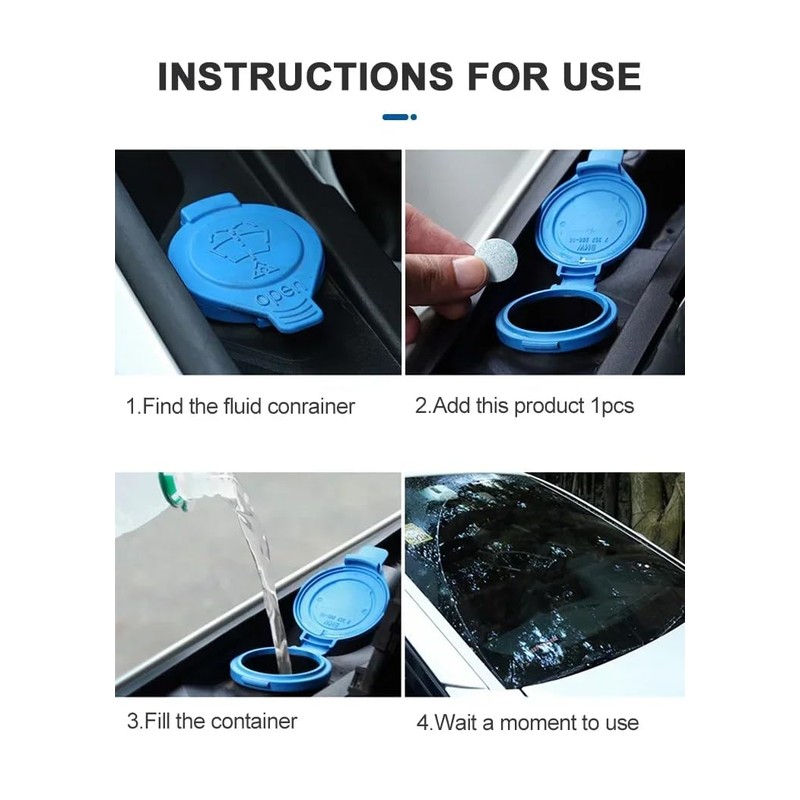 20 Pcs Windshield Effervescent Wiper Tablet – Solid Car Washer
