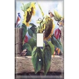 Decorative Light Switch Plate Cover - Sunflower Birds
