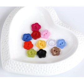 GANSSIA 525pcs 1/2 inch (12.5mm) 11 Colors Flower Shape Resin Buttons for Sewing Blouse Shirts 2 Holes Button DIY Crafts Projects Scrapbooking DIY Projects with a Plastic Box