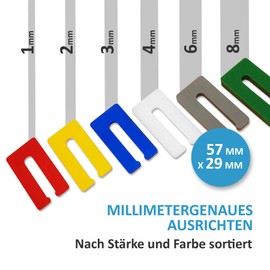 My Plast Spacers - Plastic Base Plates. Variable Compensation Plates. 57 x 29 x 1. 2. 3. 4 mm. 4 x 50 pieces