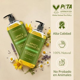 Majestic Pure Arnica Aceite de masaje para hombres y mujeres, 8 onzas
