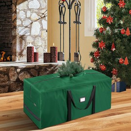 BALEINE 7.5ft Christmas Tree Storage Bag – Heavy Duty 900D Oxford Fabric, Reinforced Handles & Dual Zippers for Tree and Decoration Storage (Green)