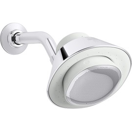 Kohler K-28238-GKA-CP Moxie Alexa Enabled Showerhead, Bluetooth Shower Speaker & Radio, Rechargeable & Portable Speaker, 1.75 GPM, Polished Chrome