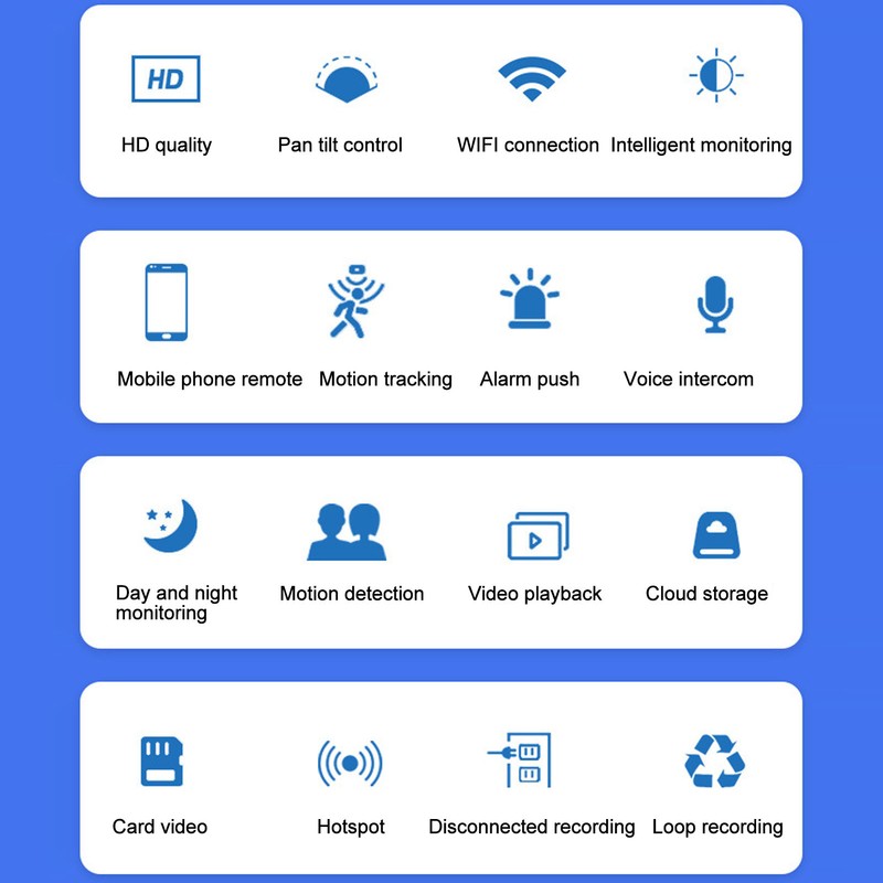 Indoor Pan Tilt Smart Camera Wifi Surveillance Camera Infrared Light