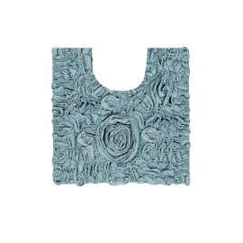 Home Weavers Bell Flower Collection Absorbent Cotton, Soft Rug, Machine wash Dry, 20"x20", Blue