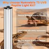 Homnebila T5 UVB Reptile Light Fixture, UVA Light for Reptiles