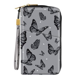 Simikol Family Passport Holder Wallet RFID Blocking Document Organizer PU Leather Mulit-purpose Travel Wallet Credit Cards Case for Women Men, Butterflies