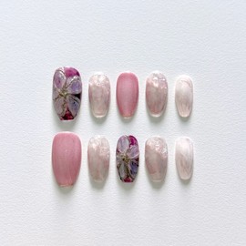 [Hwawon Garden] Handmade nail tips - Almond / [화원 Garden] 수제네일팁 - 아몬드