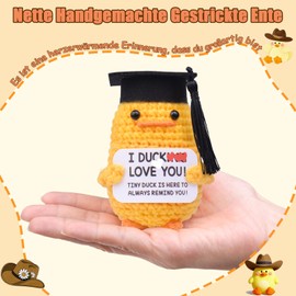 Mwmoeen Pocket Hug Positive Duck Graduation Hat Student Hat Positive Duck Knitting Wool Duck Bachelor Hat Emotional Support Ducks Gifts Graduate Party Decoration Gifts for Graduates