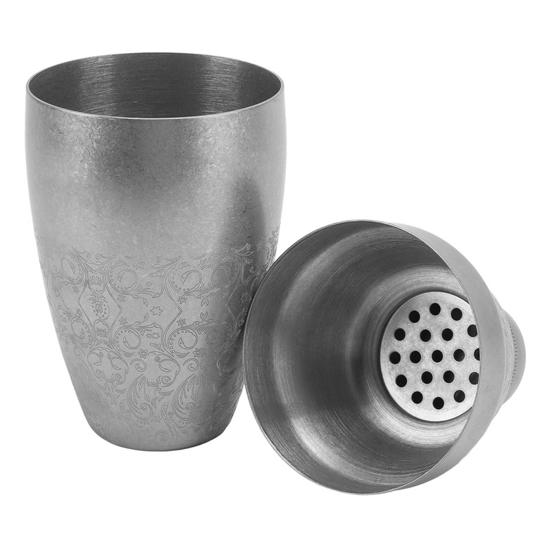 Cocktail Shaker 304 Stainless Steel Boston Shaker Mixer with Built