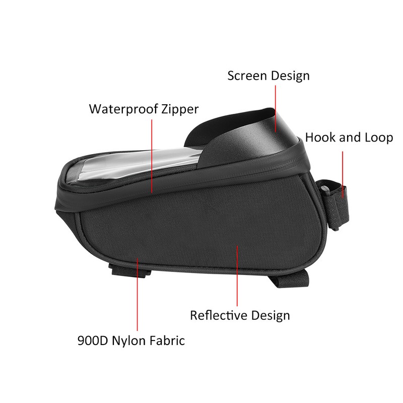 WHEEL UP Rainproof Bicycle Bag Frame Front Top Tube Reflective
