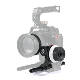 Tilta Pocket Mini Follow Focus for DSLR Cameras, Mirrorless Cameras, Adjustable 360 Degrees with A/B Markings, Photo Lens, Follow Focus Gear Ring, 15mm Bottom, Single Rod Holder FF-T07