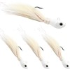 Natufish Bucktail Jigs 3Pcs Hair Jig Lure Hooks,Surf Fishing Hair