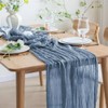 6 Pack Dusty Blue Cheesecloth Table Runner 35x120 Inch 10Ft