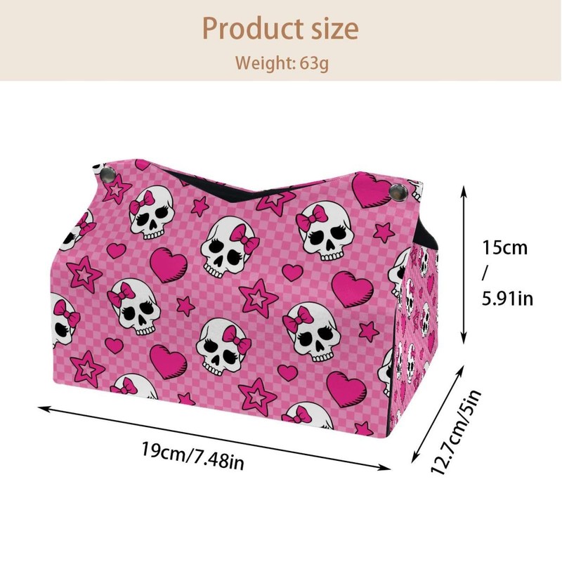 2 Pack Tissue Box Cover Holder, Star Ice Cream Patterns