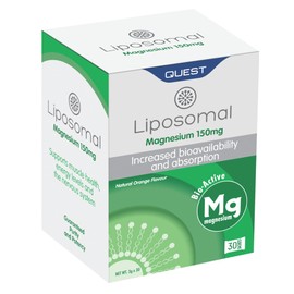 Quest - Liposomal Magnesium Citrate Complex 30x 150mg Sachets. High Potency Bio-Active Powder Drink Magnesium Supplements with Improved Absorption Formula. Vegan and Gluten Free