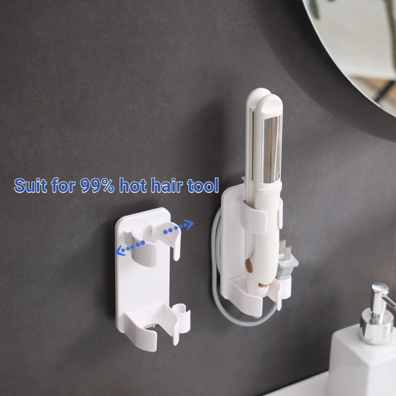 Wall Mounted Curling Iron and Hot Tool Organizer: Hair Dryer,