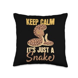 Curiosity About Snakes Keep Calm It's Just Python Viper Snake Throw Pillow, 16x16, Multicolor