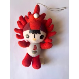 Peluche Red Fuwa Huanhuan Beijing Olimpiadas Año 2008 /10cm. Rojo (Usado)