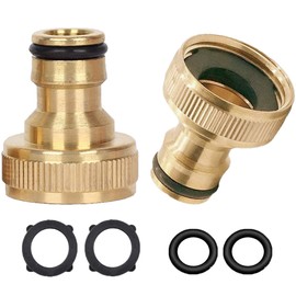 YUEHNEOM 3/4 Zoll Messing Gartenschlauch Hahn Anschluss, weiblicher Gewindehahn Adapter, für Haus Garten Schlauch Teile Stecker und Garten Spritzpistolen