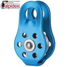 ALPIDEX Fix Pulley Pulley 22 kN Suitable for Textile Ropes up to 13 mm Diameter EN12278, Colour: Blue