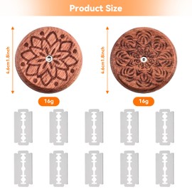 yolzhxe 2 Stück Bäckermesser, Rundes Teigmesser mit 10 Ersatzklingen, Holz Teigritzmesser, Edelstahl Brot Lahm, Bäckerklinge, Tragbarer Brotklinge für DIY Brotteig Muster