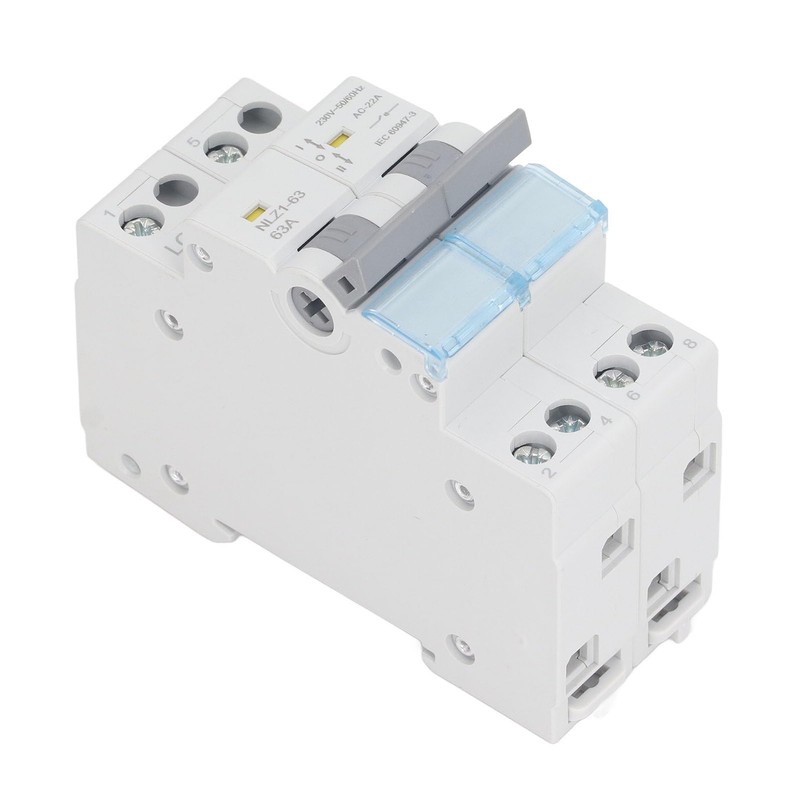 63A Dual Power Manual Transfer Switch 35mm DIN Rail Mount
