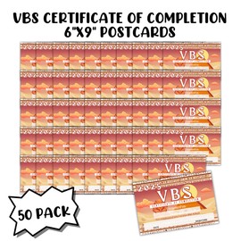 2025 VBS Certificate of Completion Egypt 50pk 9x6” Vacation Bible School Award Participation Prison to Palace Joseph’s Journey Bulk