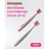 Euthymol Whitening Toothbrush (Pink, 6 Count) - Premium Soft Dual-Tension