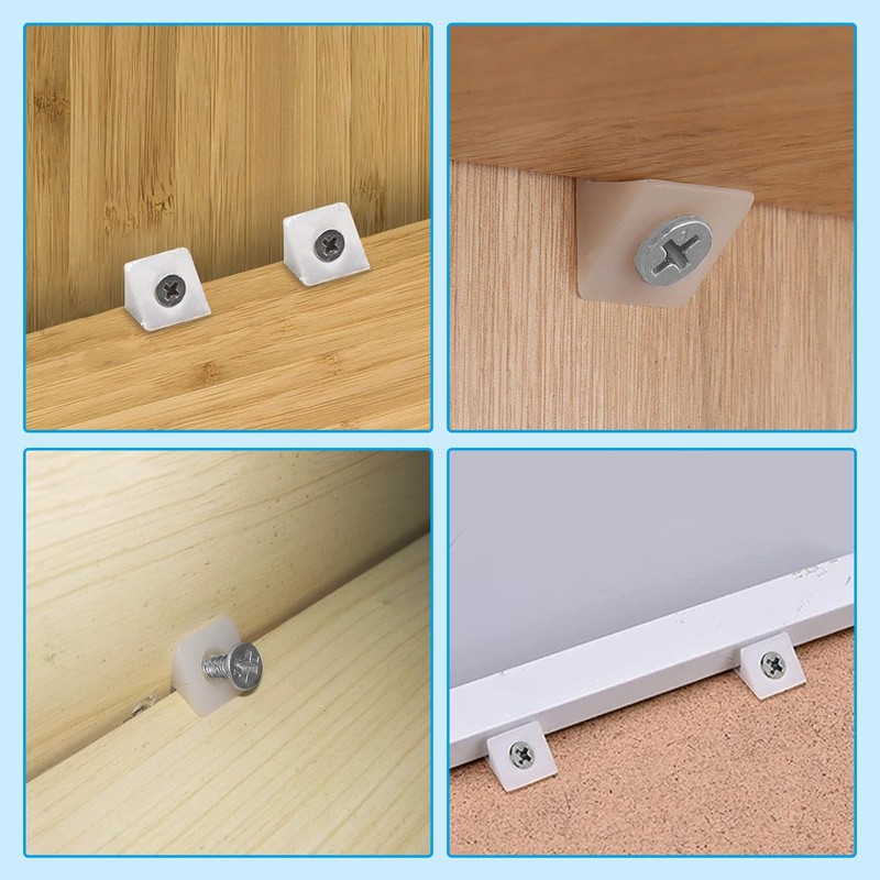 Doyime 100pcs Plastic Angle Brackets Angle Brackets Corner Brackets Shelf