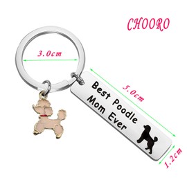 CHOORO Funny Poodle Mom Best Poodle Mom Keychain Gift for Poodle Mom Poodle Jewelry Standard Poodle Lover Gift (poodle -keychain)