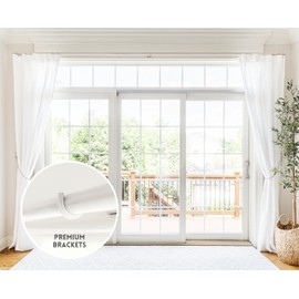 BlastHome™ Luxury Adjustable Curtain Rod Brackets – Premium Quality Heavy Metal Replacement Accessory – Signature Collection, Set of Two – Fits Up to 1 1/4" Diameter Curtain Rods – Brushed White