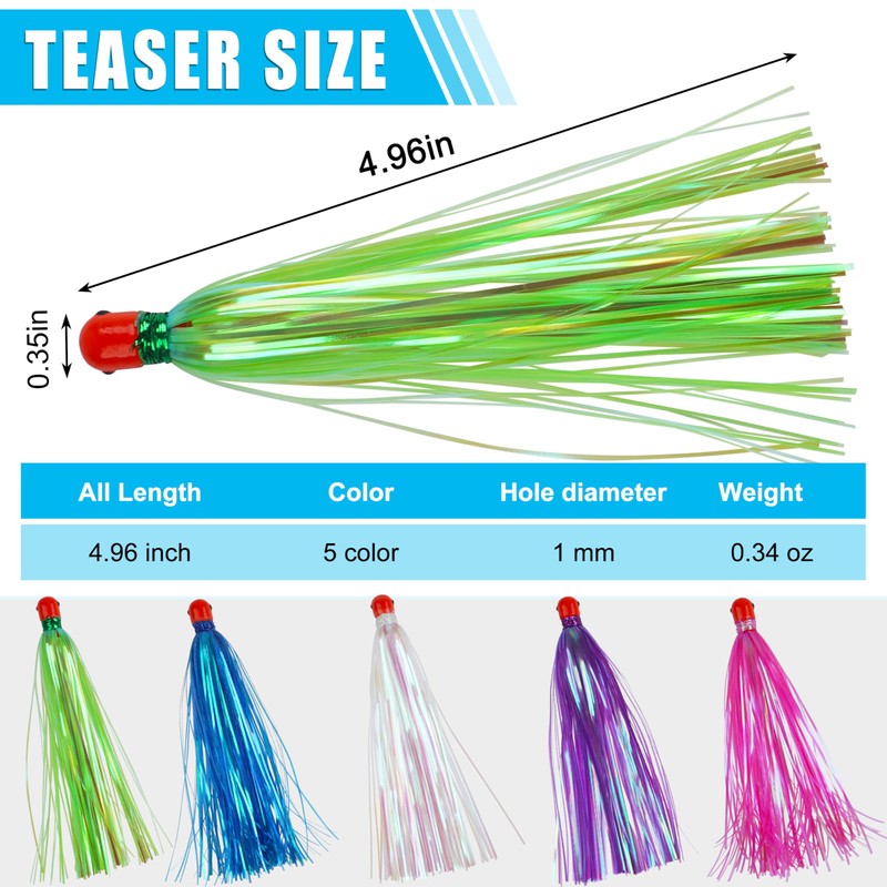 Mylar Flash Teaser Tails Bucktail Lures Fishing Teasers Weighted Jig