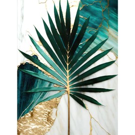 RICUVED 5D Palmenblätter Diamond Painting Diamant Painting Bilder Kunst Diamond Art Erwachsene Full DIY Diamant Kunst Malerei Stickerei Set Kreuzstich 30x40cm