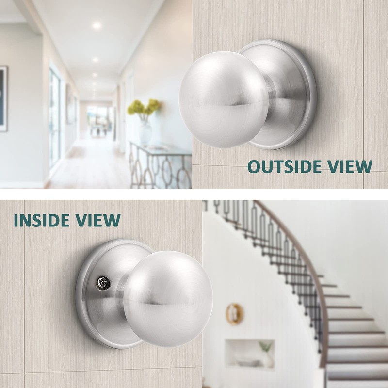 GOBEKOR 10 Pack Passage Door Knobs Keyless Interior Door Knobs