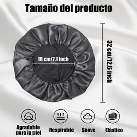 Gorro de Seda para Dormir 4 Paquetes, Gorra de Baño EVA Impermeable Dobles, Gorra de Bano Mujer Reutilizable para Cabello Largo, Grueso, Rizado, Bañarse y Dormir Cabello Rizado