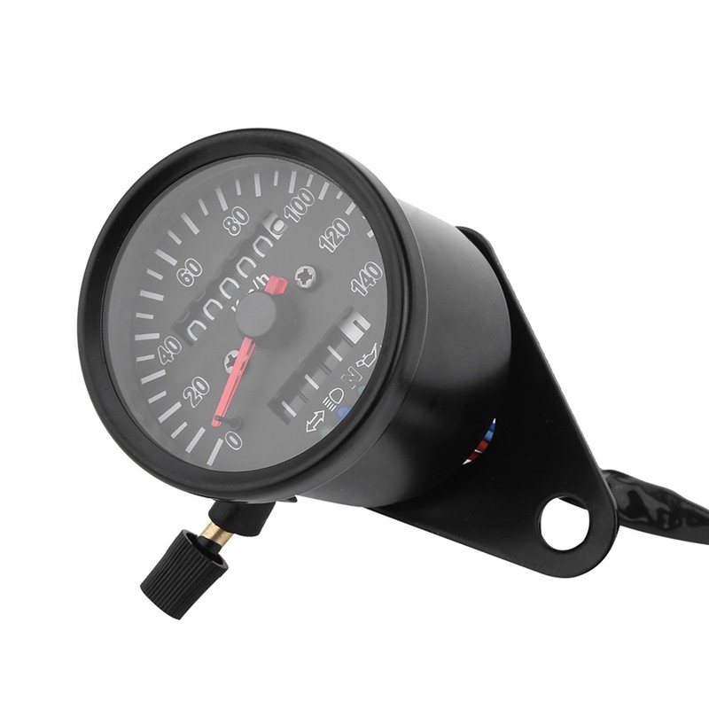 60mm Black Motorcycle Odometer Speedometer Gauge with indicator