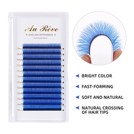 Y Lashes Extensions Colored YY Lashes Premade Fans Blue Eyelash Extensions D Curl 0.07mm 8-15mm Mixed Tray Y Shape Easy Fan Volume Lashes Supplies (YY-0.07-D,Sky Blue)