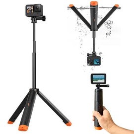 Gopro Hero 12 11 10 9 8 7 6 5 4 3/MAX/DJI ACTION 4 3 2/INSTA360 ACE PRO/ACE 4IN1 Selfie Stick Multifunctional Waterproof Buoyancy Tripod Selfie Stick 3 Tier Telescopic 22-61 CM Anti-lost Strap for