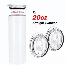 2 Pcs 20 Oz Skinny Tumbler Lid Replacement Plastic Lids Splash Resistant Covers Spill Proof Skinny Cup Covers For Mouth Tumbler Cooler Cup